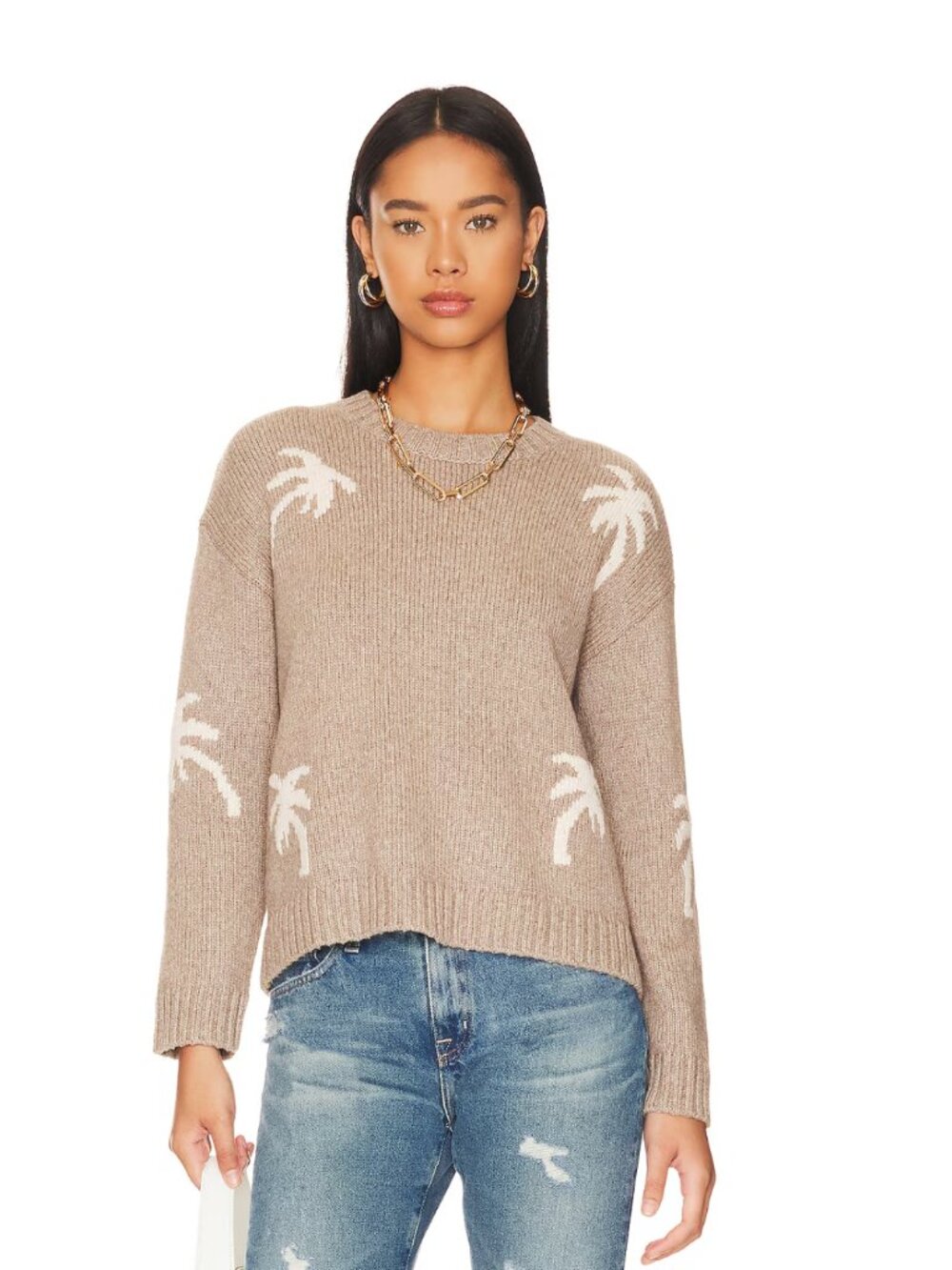 Rails | Zoey Sweater in Oatmeal Ivory Palms